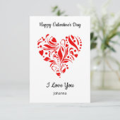 Minimalist Heart Valentine's Day Card – Custom サンキューカード (スタンド正面)