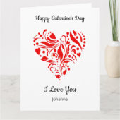 Minimalist Heart Valentine's Day Card – Custom サンキューカード (正面)