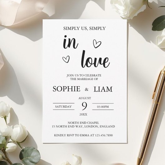 Minimalist Heart Wedding Invitation 招待状
