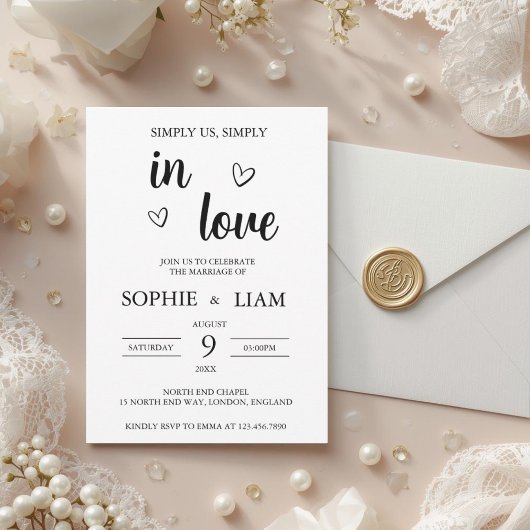 Minimalist Heart Wedding Invitation 招待状