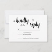 Minimalist Heart Wedding RSVP Card (正面)
