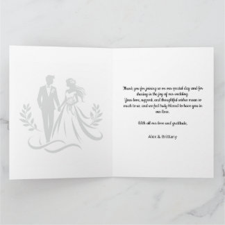Minimalist Heart Wedding Thank You Card – Custom サンキューカード