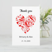 Minimalist Heart Wedding Thank You Card – Custom サンキューカード (スタンド正面)