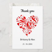 Minimalist Heart Wedding Thank You Card – Custom サンキューカード (正面/裏面)