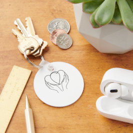 Minimalist Hearts & Hands Line Art Pillow キーホルダー