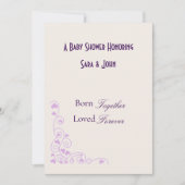 Minimalist Hearts Twin Love Baby Shower 招待状 (正面)