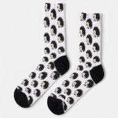 Minimalist Hedgehog – Black Ink Animal Design on  ソックス (左)