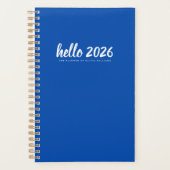 Minimalist Hello 2026 Blue プランナー手帳 (正面)