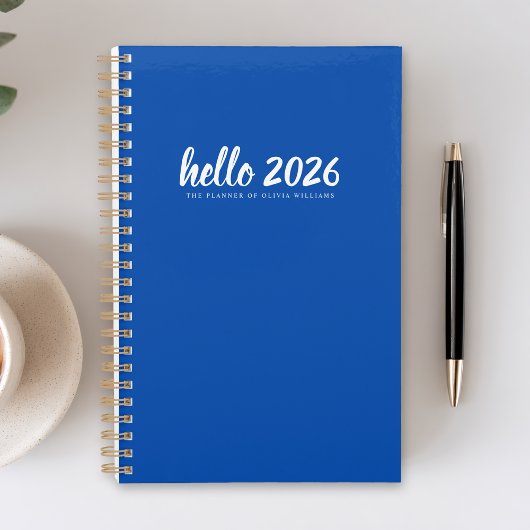 Minimalist Hello 2026 Blue プランナー手帳