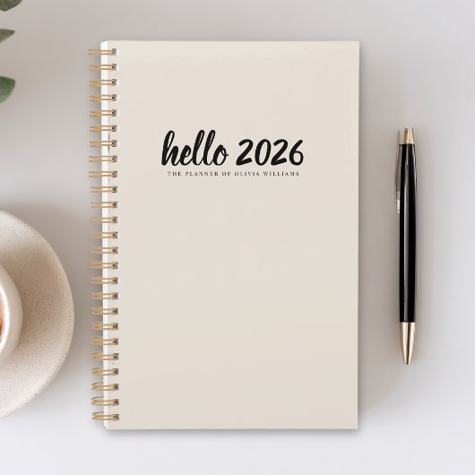 Minimalist Hello 2026 Sand プランナー手帳