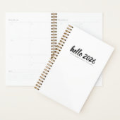 Minimalist Hello 2026 White プランナー手帳 (ディスプレー)
