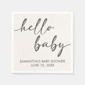 Minimalist Hello Baby Baby Shower スタンダードカクテルナプキン (正面)