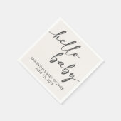 Minimalist Hello Baby Baby Shower スタンダードカクテルナプキン (角)