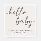 Minimalist Hello Baby Baby Shower スタンダードランチョンナプキン (正面)
