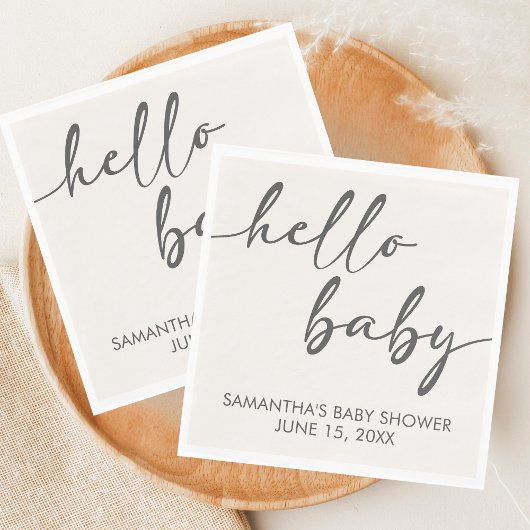 Minimalist Hello Baby Baby Shower スタンダードランチョンナプキン