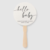 Minimalist Hello Baby Baby Shower ハンドファン (正面)