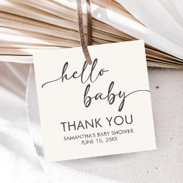 Minimalist Hello Baby Baby Shower フェイバータグ