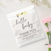 Minimalist Hello Baby Baby Shower フェイバーバッグ (封をした状態)