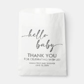 Minimalist Hello Baby Baby Shower フェイバーバッグ (正面)
