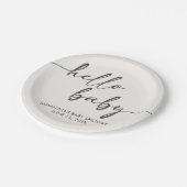 Minimalist Hello Baby Baby Shower ペーパープレート (アングル)