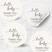 Minimalist Hello Baby Baby Shower ラウンドシール