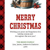 Minimalist highland cow Christmas card custom name シーズンカード