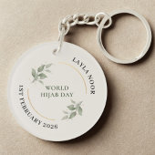 Minimalist Hijab Line Art Circle -Acrylic Keychain キーホルダー