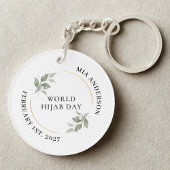 Minimalist Hijab Line Art Circle -Acrylic Keychain キーホルダー