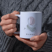 Minimalist Hijab Line Art Jumbo 20oz Mug | Modern ジャンボコーヒーマグカップ
