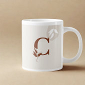 Minimalist Hijabi Line Art Mug | Terracotta & Gold ジャンボコーヒーマグカップ