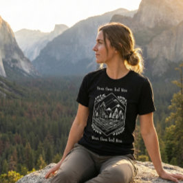 Minimalist Hiker Mountain Crest Your Text Design トライブレンドＴシャツ