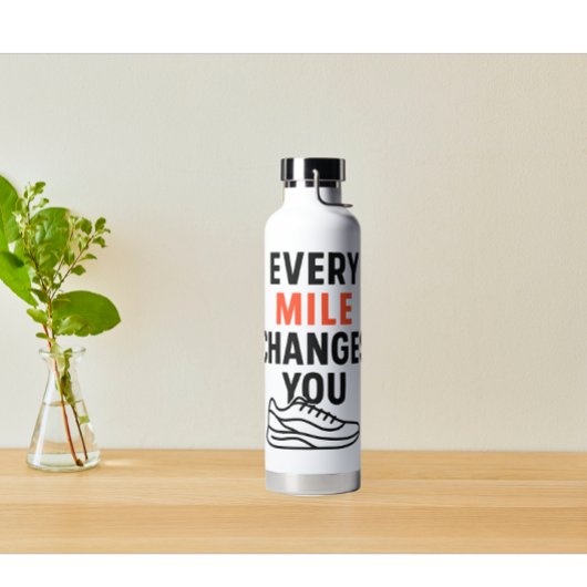 Minimalist Hiking Quotes Orange Black Text ウォーターボトル