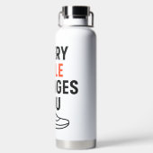 Minimalist Hiking Quotes Orange Black Text ウォーターボトル (背面)