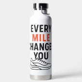 Minimalist Hiking Quotes Orange Black Text ウォーターボトル (左面)