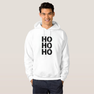 Minimalist Ho Ho Ho Christmas Hoodie – Black Typog パーカ