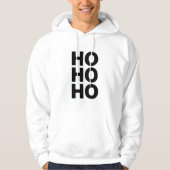 Minimalist Ho Ho Ho Christmas Hoodie – Black Typog パーカ (正面)