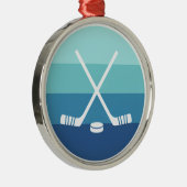 Minimalist Hockey Sticks メタルオーナメント (右)