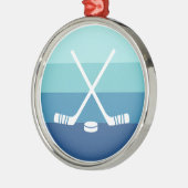 Minimalist Hockey Sticks メタルオーナメント (左)