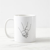 Minimalist Holding Hands Line Art Coffee Mug - Rom コーヒーマグカップ (左)