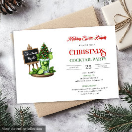 Minimalist Holiday Cocktails Editable Party Invite 招待状