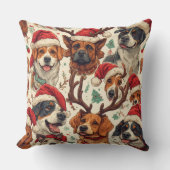 Minimalist Holiday Dog Lover Gift | Festive Contin クッション (正面)