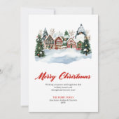 Minimalist Holiday Scene Christmas Greeting Card シーズンカード (正面)