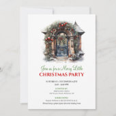Minimalist Holiday scene Christmas party invite 招待状 (正面)