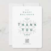 Minimalist Holiday Thank You Business White サンキューカード (正面)