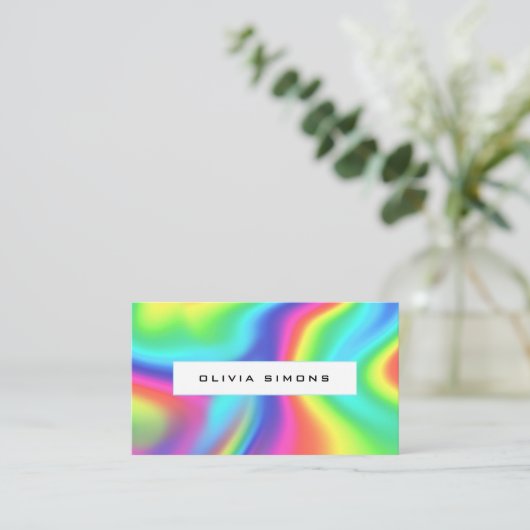 Minimalist holographic Business Cards 名刺 (スタンド正面)