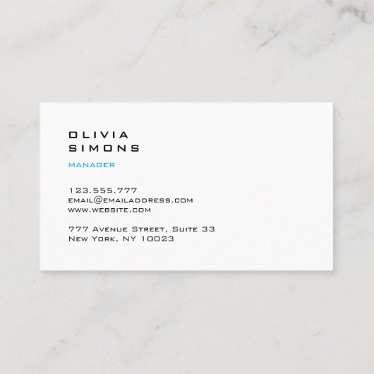 Minimalist holographic Business Cards 名刺 (裏面)