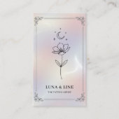 Minimalist Holographic Floral QR Code  名刺 (正面)