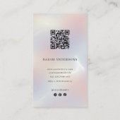 Minimalist Holographic Floral QR Code  名刺 (裏面)