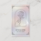 Minimalist Holographic Floral QR Code  名刺 (正面)