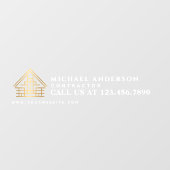 Minimalist Home Building Construction  Car Truck ウィンドウサイン (シート)